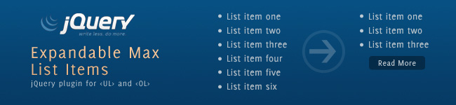 Expandable Maximum List Items jQuery Plugin